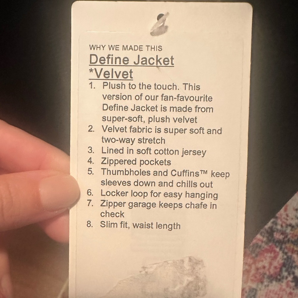 Lululemon Women’s Define Velvet Jacket Brand New w/o Tag - Picture 9 of 14